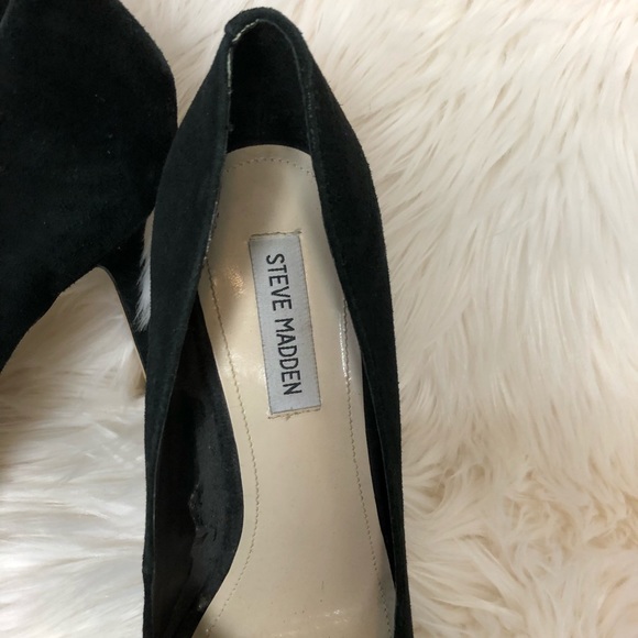 Steve Madden Black Round Toe Suede Pump Size 10 - Picture 2 of 6